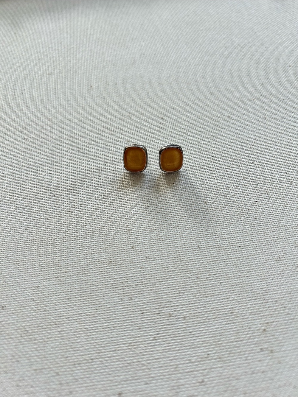 Amber Square Stud Earrings - Women's Jewelry